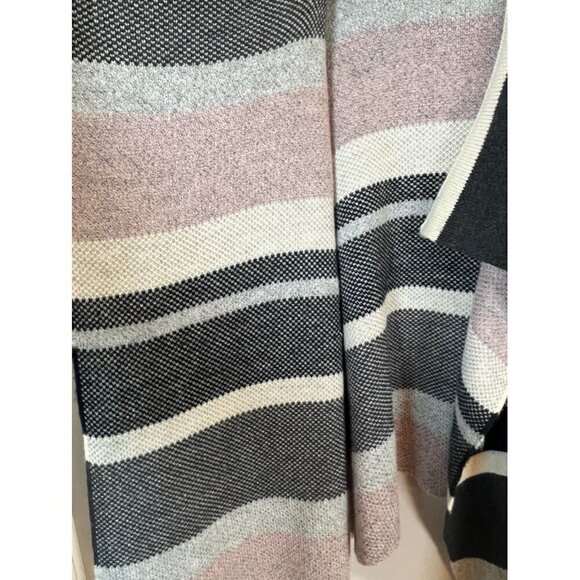 Sioni Sweater Women 2X Pink Draped Cardigan Striped Feminine Boho Western 80s - Picture 5 of 8